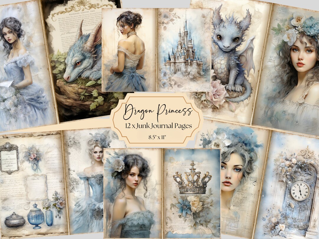 Princess Junk Journal Kit, Digital Download, Princess Printable Pages ...