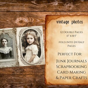 Vintage Girls Portrait Ephemera, Printable Victorian Photos Digital Download image 2