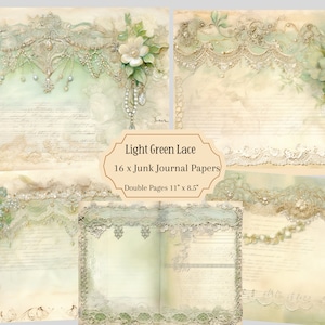 Vintage lace junk journal, printable antique pages, lace digital journal, wedding scrapbook paper lace background Vintage lace Ephemera