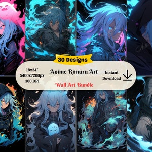 Premium Rimuru-muurkunst | 8K UHD | Japanse anime-manga |  Anime-fanart |  Anime-personageposter | Gereïncarneerd slijm | Anime-muurkunst