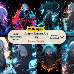Premium Rimuru-muurkunst V2 | 8K UHD | Japanse anime-manga |  Anime-fanart |  Anime-personageposter | Gereïncarneerd slijm | Anime-muurkunst