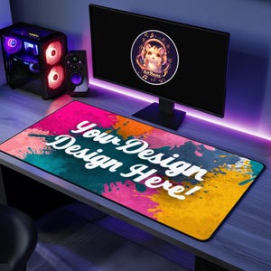 Custom Desk Mat | Personalised Mouse Pad for Gamers | 3 Variants - LED, Wireless Charger, or Stitched | Non-Slip Base | Unique Gift Idea