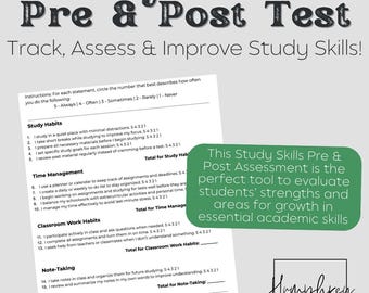 Study Skills Pre & Post Assessment | Editable Google Docs