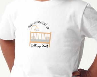 Custom Need a New Crib, Real Estate Toddler, Real Estate Kid, Realtor Kid Shirt, Child Real Estate Shirt, Personalized Baby Short Sleeve Tee
