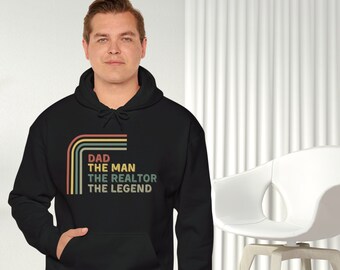 Legend Dad Realtor heavy Blend™ Hooded Sweatshirt, gift for him hoodies, cotton polyester pull over, comfortable pouch pocket hooded top
