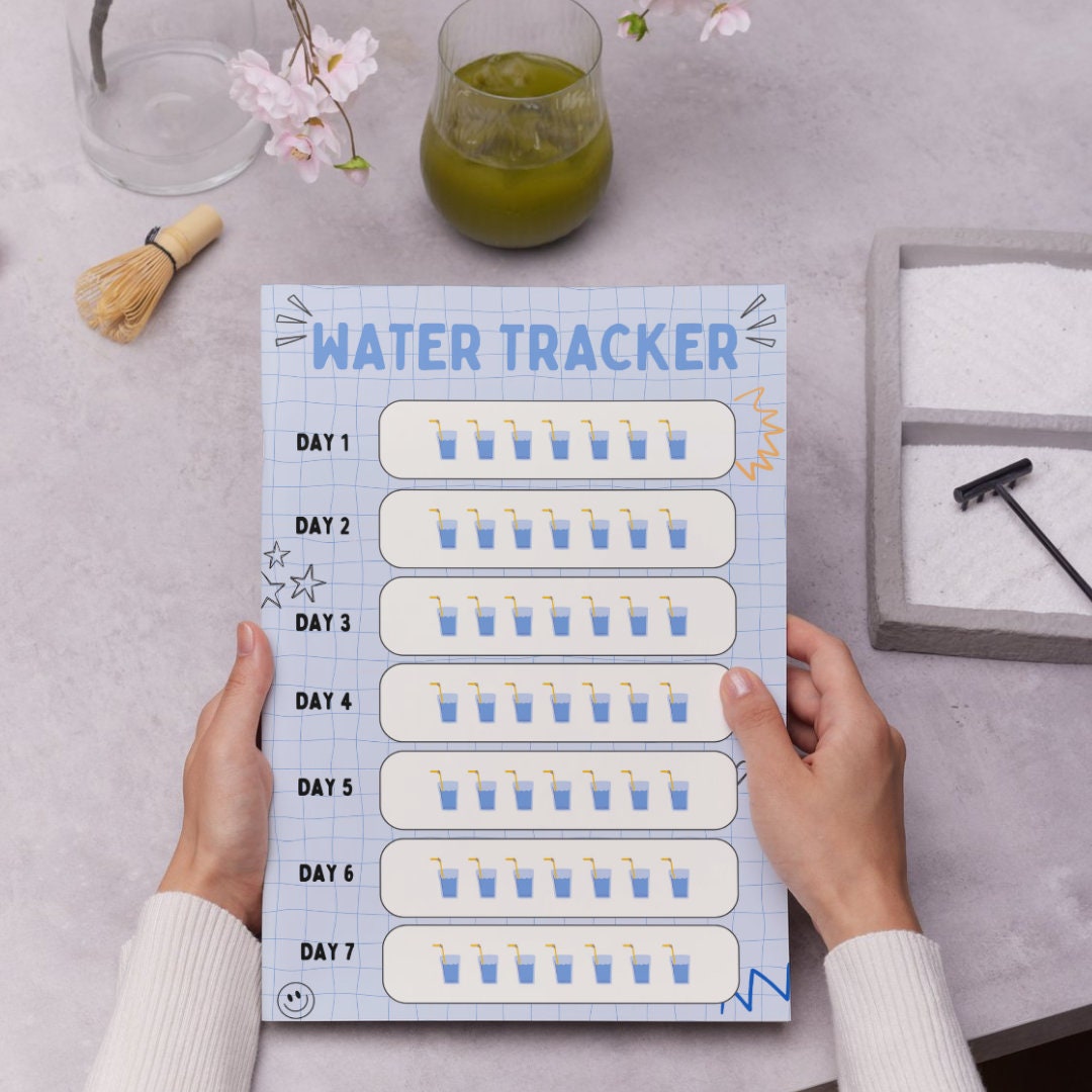 Storage Tracker. Water Digital Water Tracker Printable, Digital Product, Pdf, A4 7 Day Tracker ...
