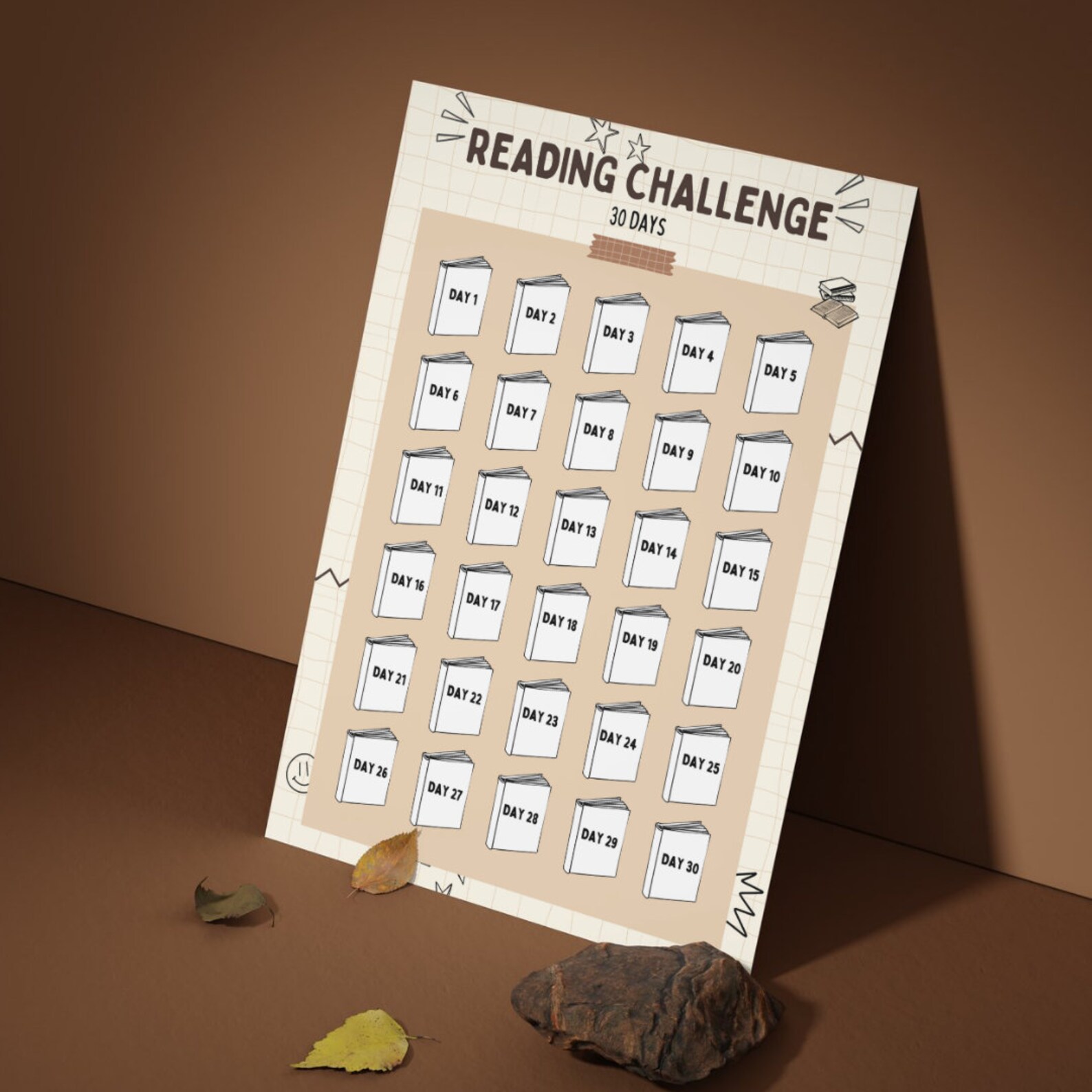 30 Day Reading Challenge Reading Log Reading Tracker Digital Product 