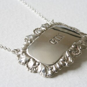 Gin Charm Necklace Sterling Silver Vintage Decanter Label Mother's Ruin image 5