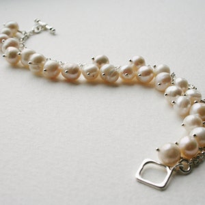 Freshwater Pearl Sterling Silver Charm Bracelet Simple Elegance