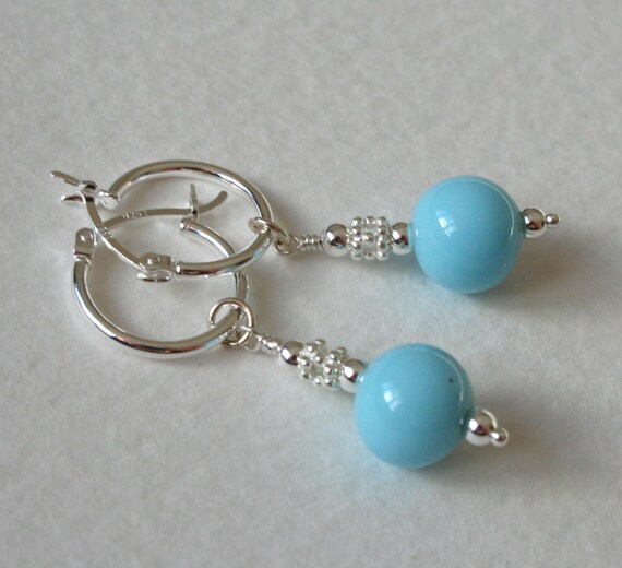 Duck egg blue earrings clearance