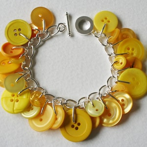 Button Charm Bracelet Bright Citrus Yellow