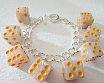 Vegas Bride Big Dice Charm Bracelet Rock N Roll Vegas Plastic Fantastic