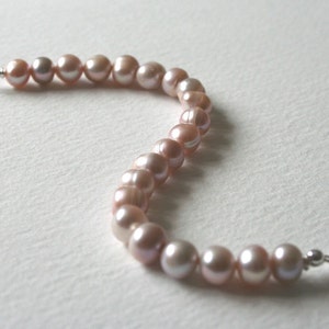 Pink Freshwater Pearl Sterling Silver Bracelet