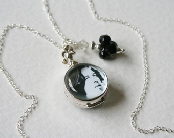 Oscar Wilde Glass Locket Charm Necklace Memento Mori