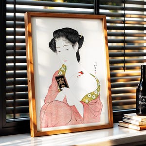 Vintage Woman Artwork, PRINTABLE, Japanese Art Print, Wall Art, Home Decor, Retro Artwork, Asian Inspired, Unique Wall Piece