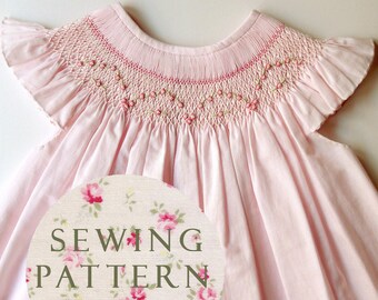 The Charming Bishop Dress - Sewing PDF Pattern - How to Make - Upbringing Size 1 year  (10% sale)