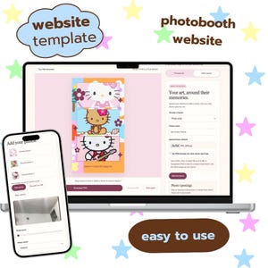 Website-sjabloon voor een fotohokje voor artiesten — Aangepaste frames en stickers