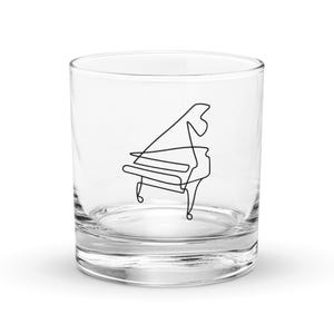 Grand Piano One Line Drawing Rocks Glass