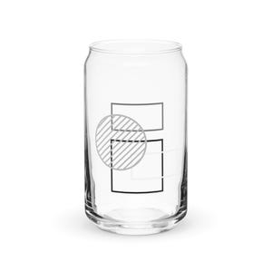 Thin Line Circle, Square and Rectangles Geometric Art Can Shaped Glass in Wind