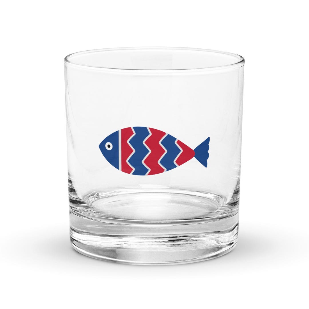 Alvin Colorful Fish Rocks Glass - Etsy