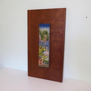 Vintage Haitian Folk Art Painting on Wood Panel | Colorful Market Scene | Caribbean Wall Decor | Mid-Century Modern Eclectic Decor