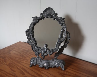 Vintage Ornate Vanity Mirror | Cherub Design | Antique Decor