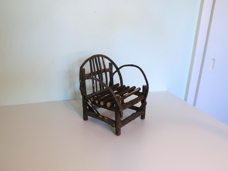 Small Rustic Chair Vintage Stick Chair From the Philippines | Handmade Miniature Rustic ...