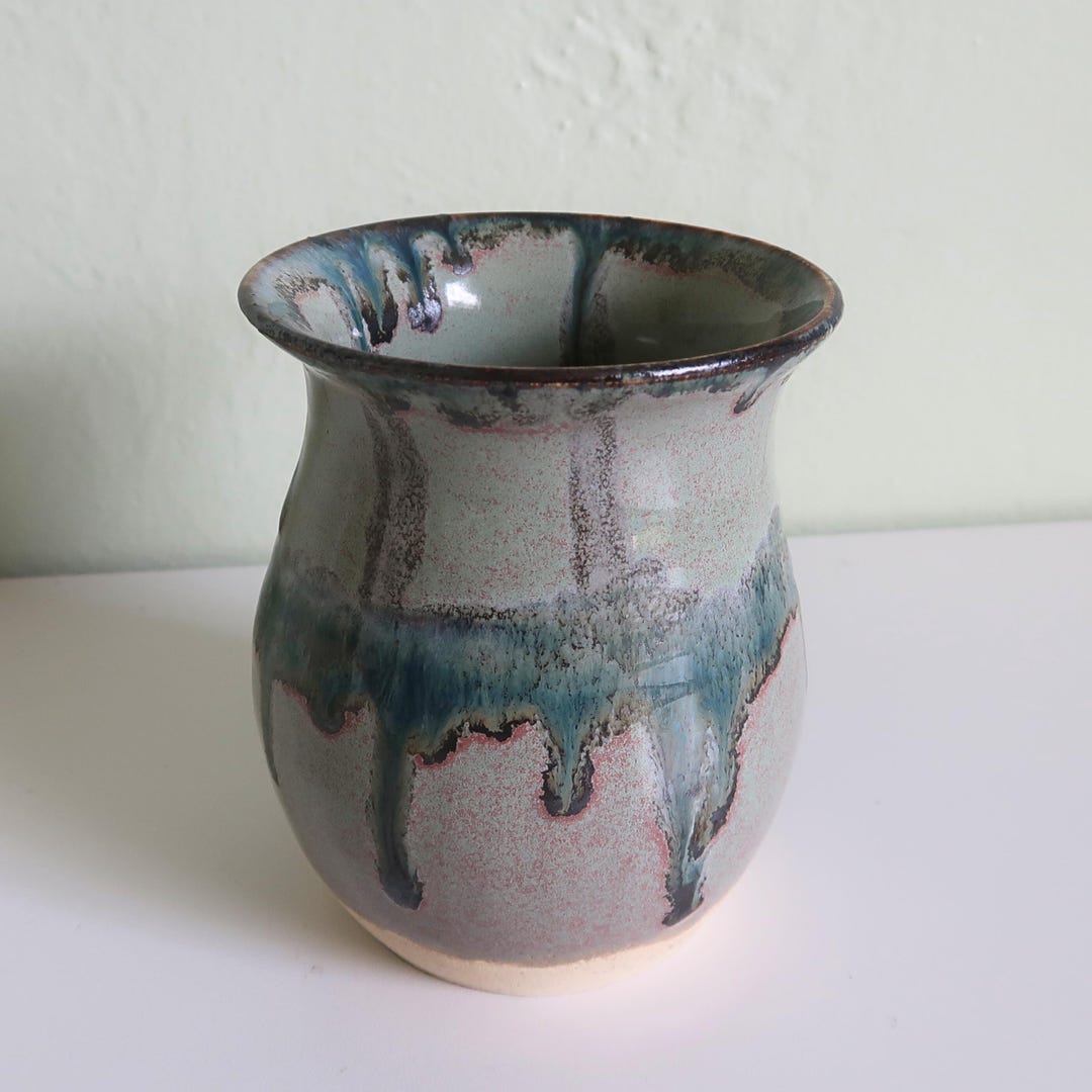 Vintage Drip Glaze Studio Pottery Vase, Handmade Art Pottery - Etsy