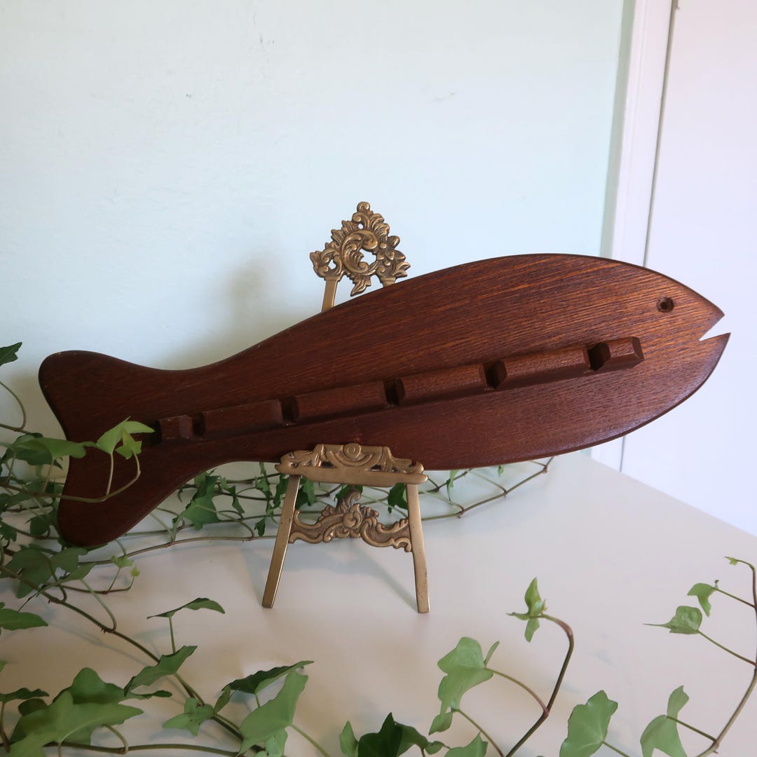 Beaded Fish Rack Vintage Wooden Fish Fishing Rod Rack: Rustic Cabin Decor - Etsy