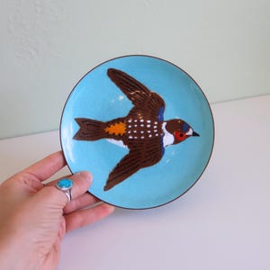 Vintage Annemarie Davidson Enamel Bird Dish: Mid-Century Modern California Studio Art