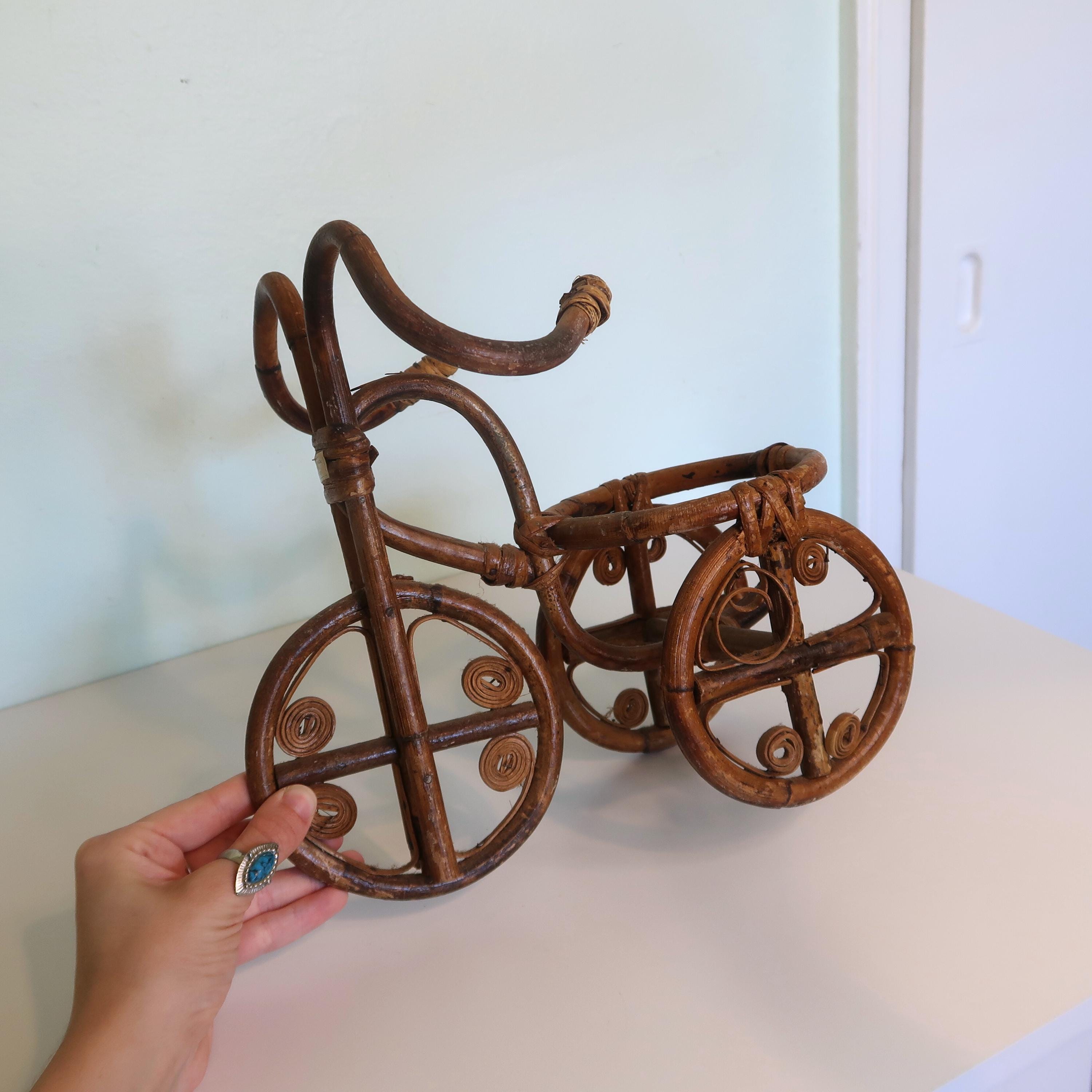 Weiden-Pflanzenständer Aus Bambus & Holz – Handgeflochten, 21x21x34 Cm, Boho-Design