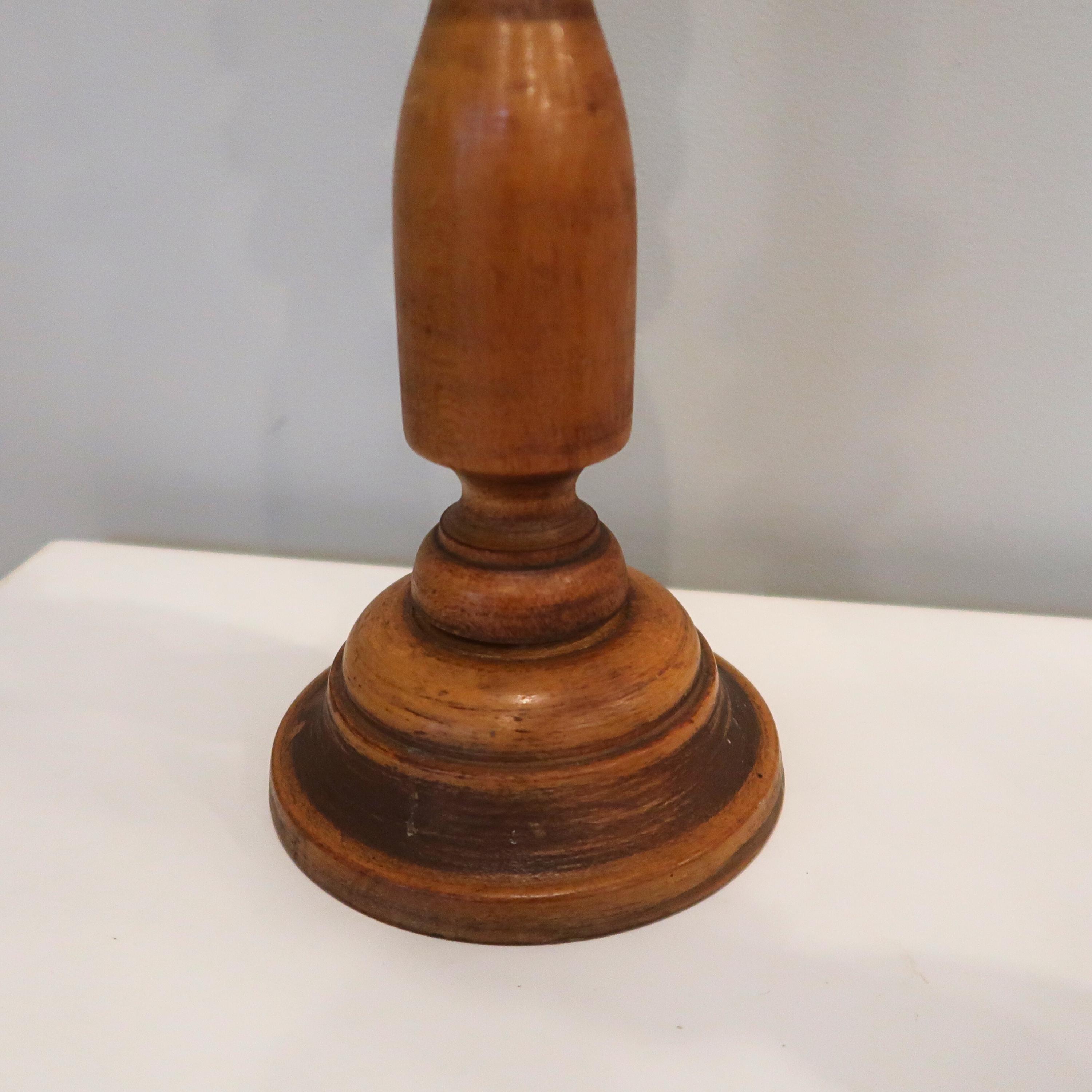 Vintage Hand-turned Wooden Candlestick Holders, Rustic Farmhouse Decor ...