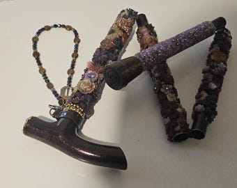 Folding Walking Cane /Midnight Flowers