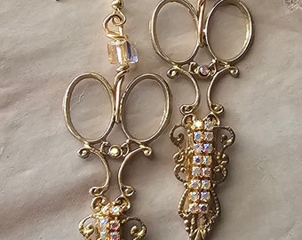 HairStylist Golden Scissor Earrings