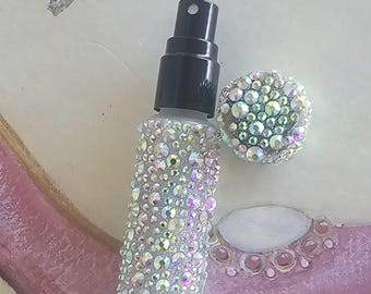 Glass Perfume Atomizer/AB Crystals/Travel Sized