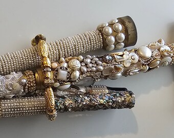 Pearl /Shell /Colaspable Walking Cane/Vintage Revisited