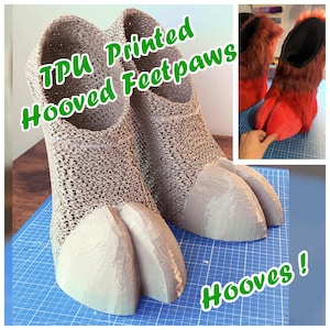 TPU 3D Printed Hooved Fursuit Feetpaws Base (Goat, Deer, Horse...)- Digitigrade