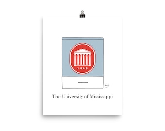 University of Mississippi, Ole Miss, Digital Art Print, Wall Art