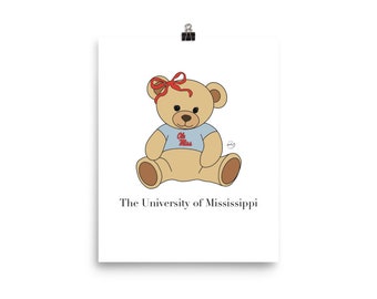 University of Mississippi, Ole Miss, Digital Art Print, Wall Art