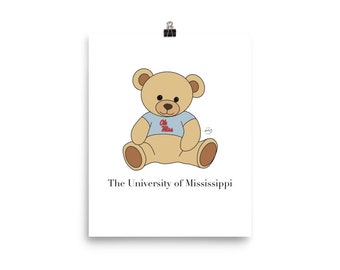 University of Mississippi, Ole Miss, Digital Art Print, Wall Art