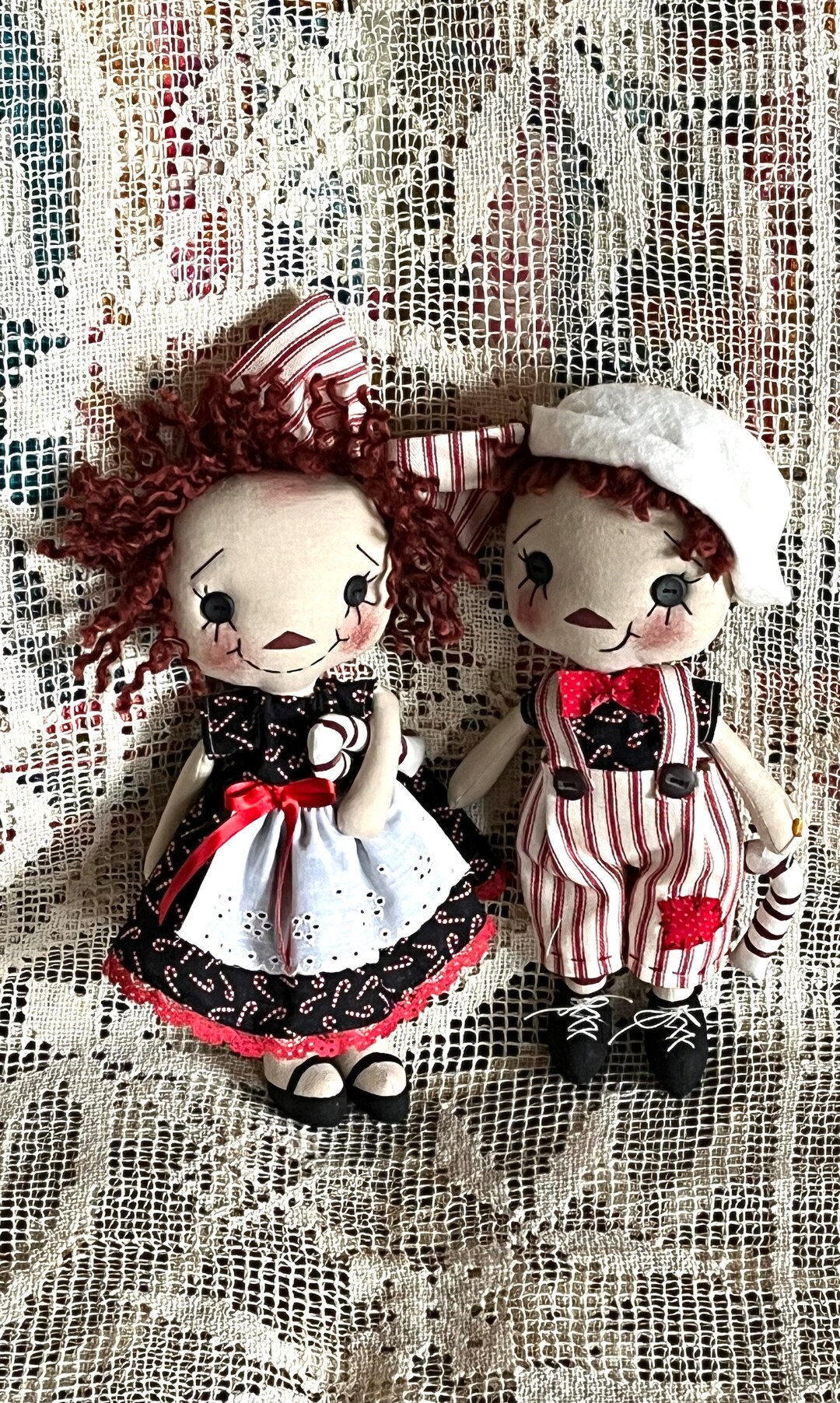 Raggedy Ann and Andy Candy Cane 10 Inch Etsy