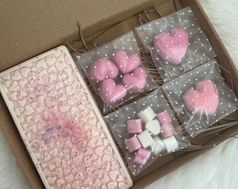Wax melt Letterbox Gift Set | Mini wax melt bar | highly fragranced wax melt | gift idea | Heart Wax Melt