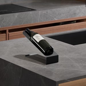 Black Metal Wine Bottle Holder: Modern Wine Caddy - Table Storage