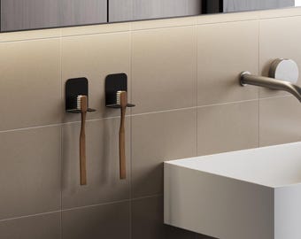 Wall-Mounted Steel Toothbrush Holder: No-Drill Bathroom Organizer