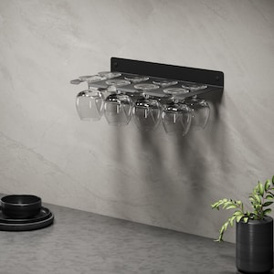 Portabicchieri da vino a parete: organizer da cucina in acciaio - Portaoggetti per bar