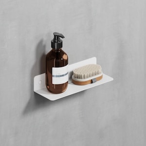 Étagère de douche - Étagère murale de salle de bain 25 cm/10&quot;, étagère blanche pour la douche, étagère murale flottante, cadeau de pendaison de crémaillère, collection Clear