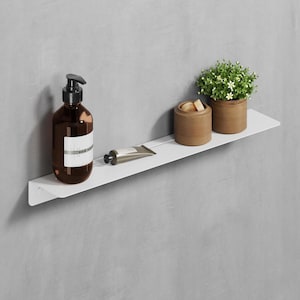 Étagère de salle de bain blanche, étagère de douche, cadeau parfait pour les maisons modernes, 19,68 pouces, élégante 50 cm, cadeau idéal pour la maison, collection Peak