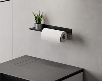 Schwarz Küchenpapierhandtuch-Halter mit schwebender Ablage (400 mm)