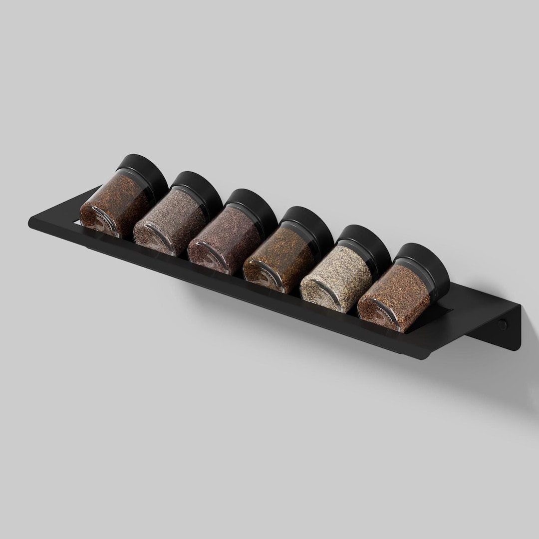 Steel Spice Shelf - Floating Spice Rack: Modern Kitchen Organizer ...