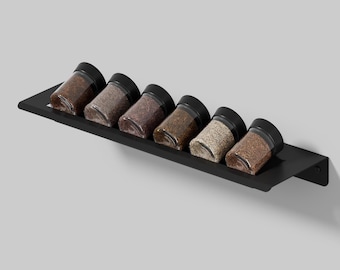 Steel Spice Shelf  - Floating Spice Rack: Modern Kitchen Organizer (500mm/19.68in)